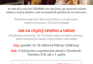 Seminář Jak na chytrý telefon a tablet - JIŽ OBSAZENO 